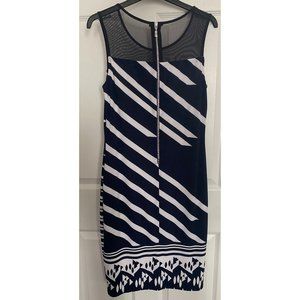 Frank Lyman Blue & White Sheath Dress- Size 10/Never Worn